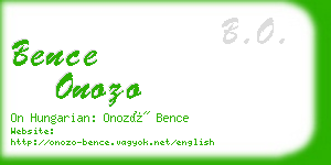 bence onozo business card